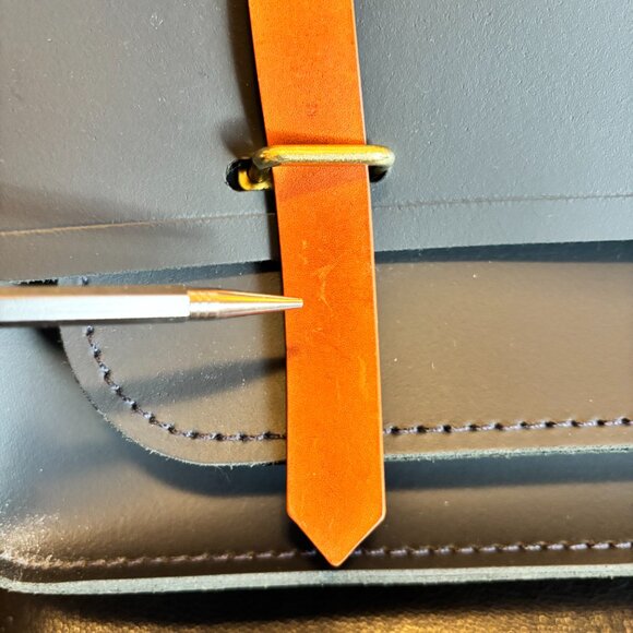 Cambridge Satchel Company Navy Leather Messenger Laptop Bag Travel NWT !!! - Picture 4 of 12